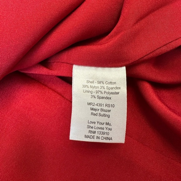 SHOW ME YOUR MUMU Red Suiting Major Blazer Women Size XS Small $188 MSRP NWT - Picture 12 of 14